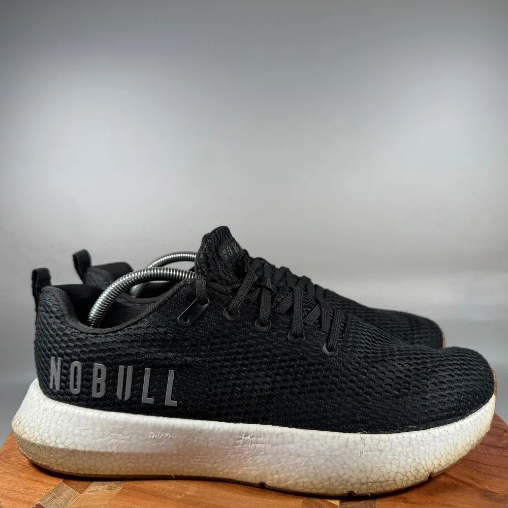 NOBULL Knit Runner Mens 11 Black White Gum Athletic Training Shoes Running